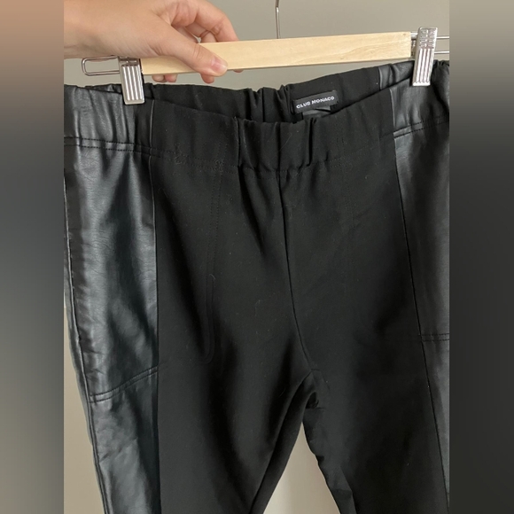 Club Monaco PU leather panel pants Sz 8 - Picture 3 of 3